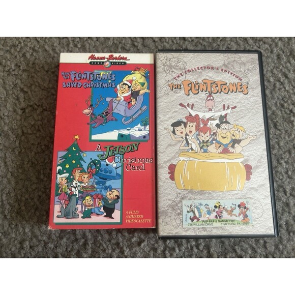 Hanna-Barbera's How the Flintstones Saved Christmas/A Jetson Christmas Carol VHS - Picture 1 of 8